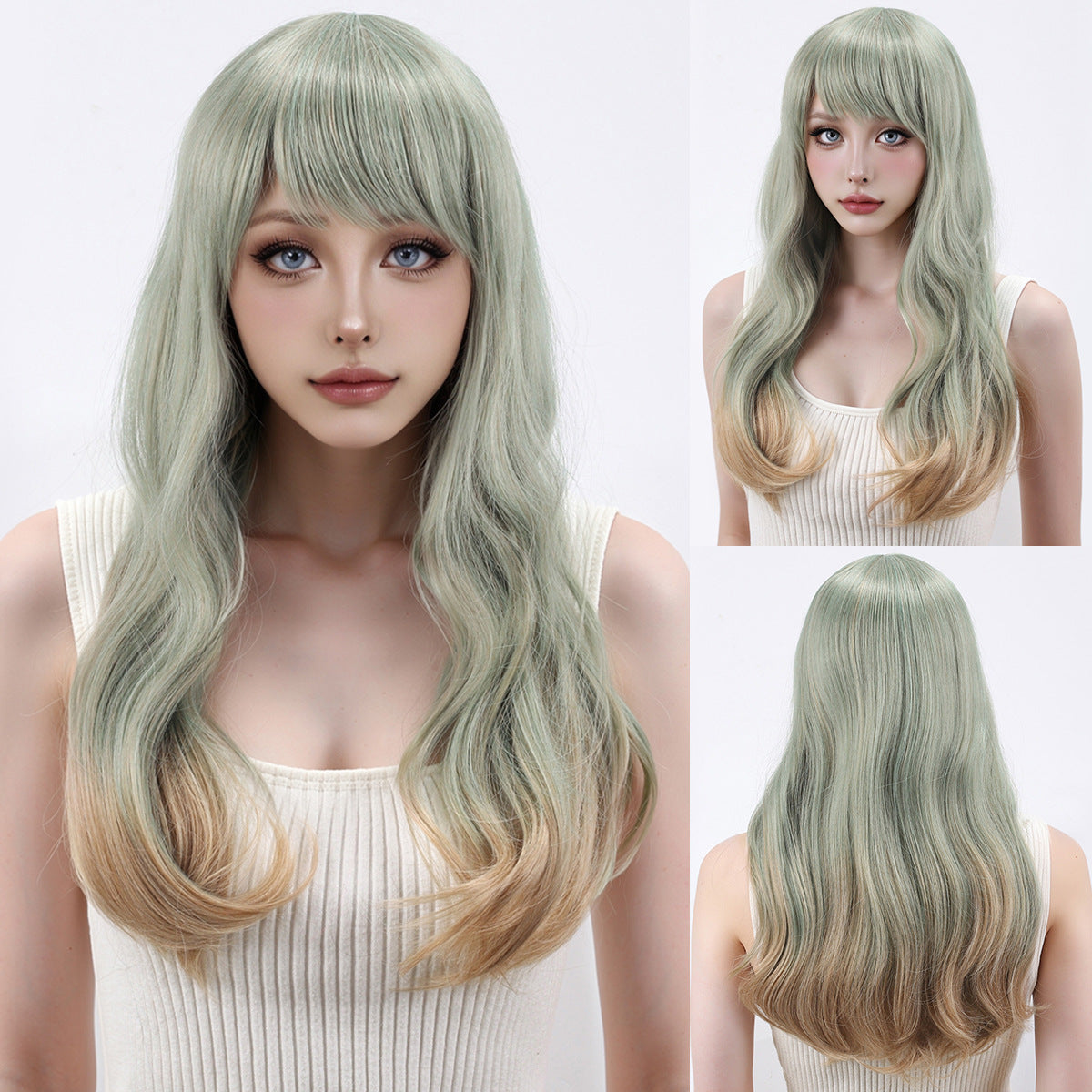 Fluffy Face Shaving Big Wave Chemical Fiber Head Cover My Wig Long Curls
