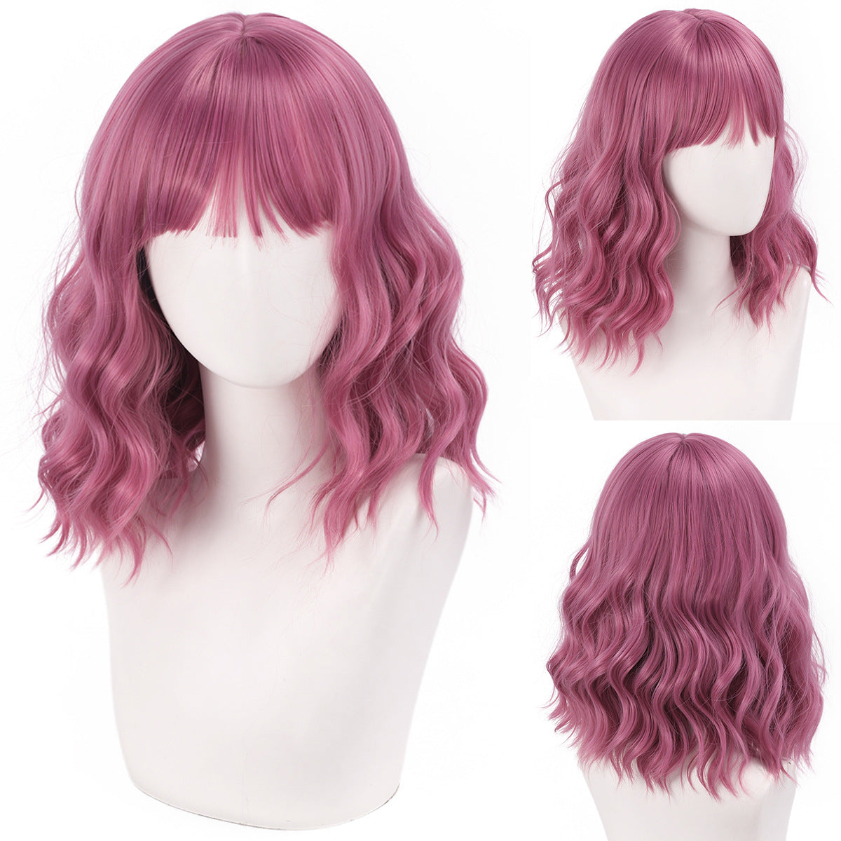 Versatile Comfortable Fringe Festival Water Ripple Wig Short Curly Hair