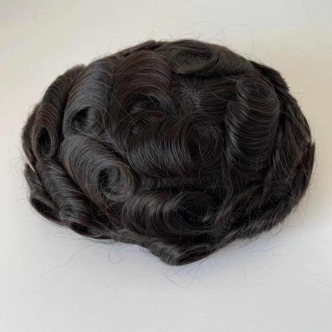 Men's Supplementing Piece Forehead Hairline Hand Woven Men's Wig