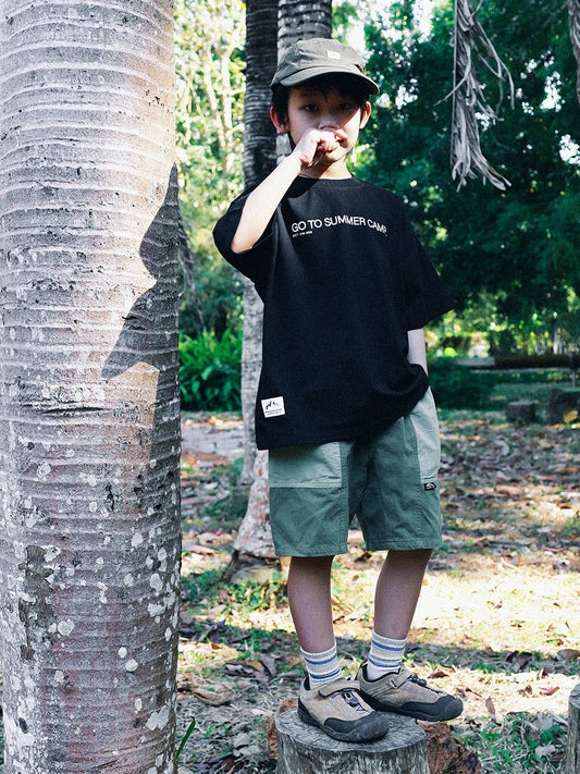 Children's Style Heavy Retro Washed Cotton Shorts Medium Big Contrast Color Children's Pants