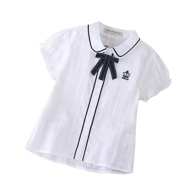 College Style Summer Medium Large Western Little Cotton Children's Shirt