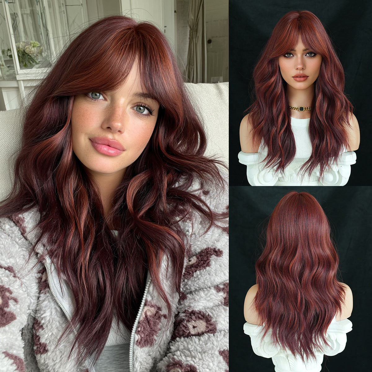 Wavy Orange Female Bangs Food For Halloween Wig Short Curly Hair