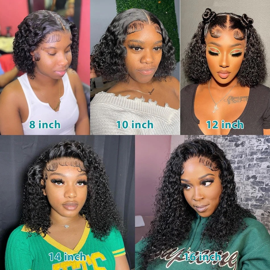Women's Front Lace Black Small Roll Sheath Wig Long Curls