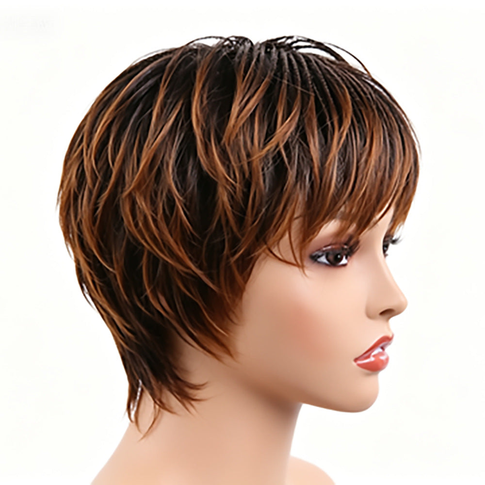 Chemical Fiber Female African Gradient Color Twist Braid Three-strand Dirty Wig Short Straight Hair
