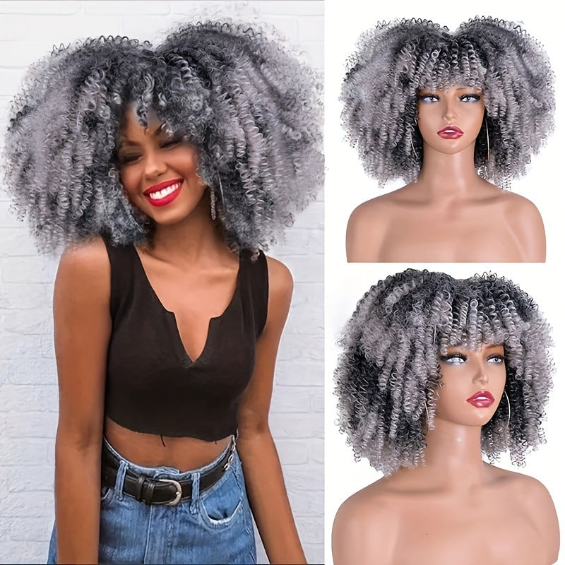 African Wigs With Small Female Chemical Wig Short Curly Hair