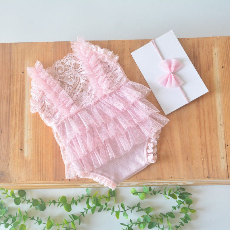Born Graphy Clothing Lace Pleated Jumpsuit Children's Dress