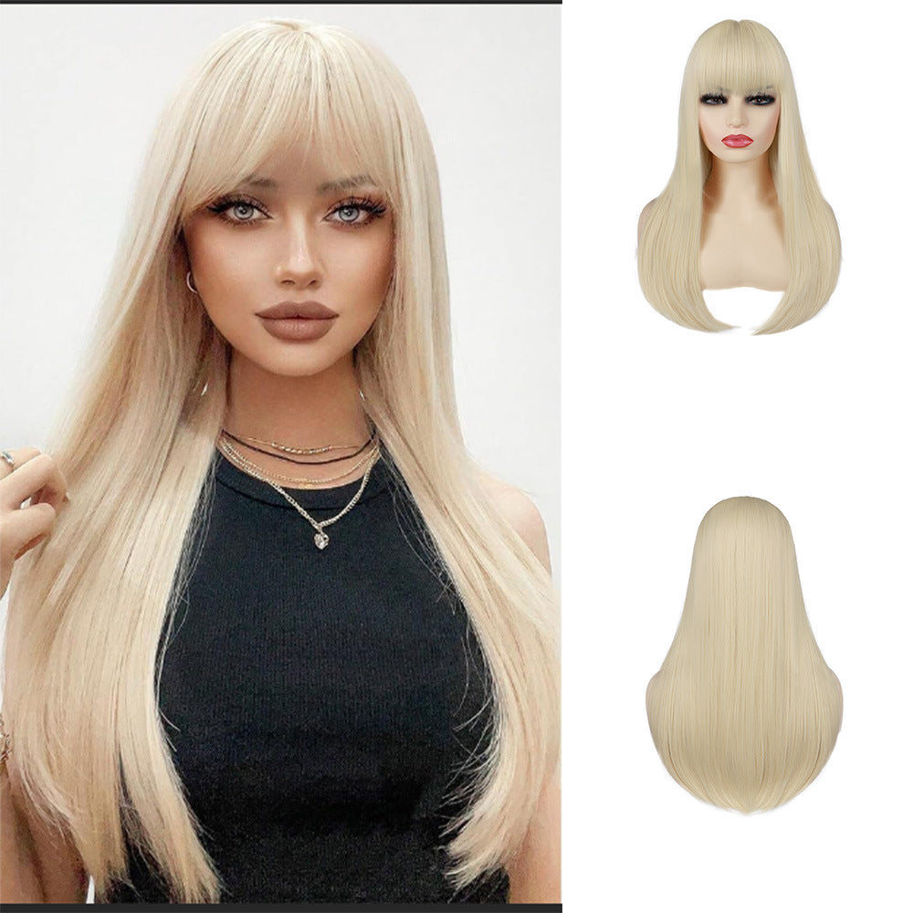 Women's Colorful Bangs Hair Synthetic Wigs Long Straight Wig