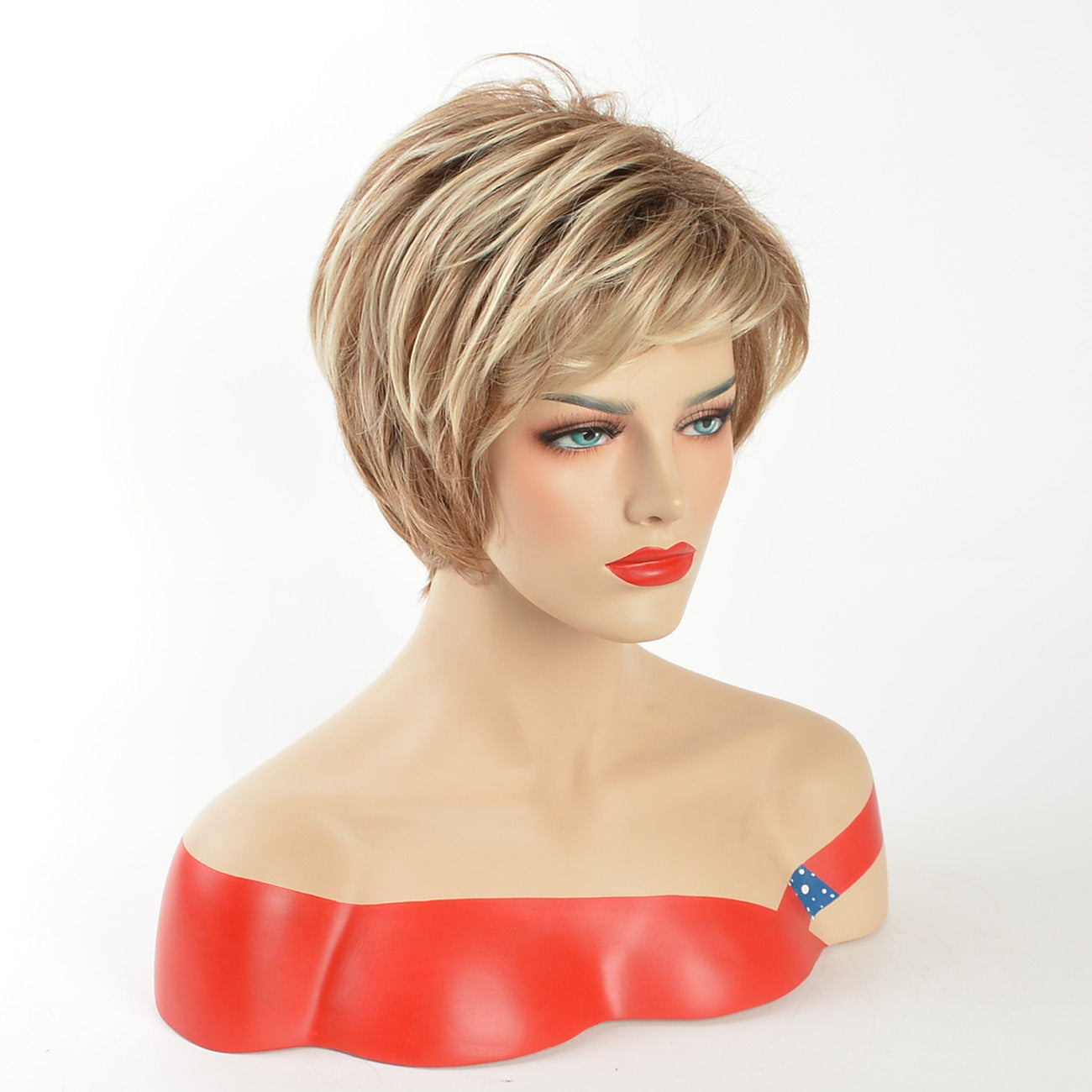 Durable Women's Fashion Curly Head Cover Wig Short Straight Hair