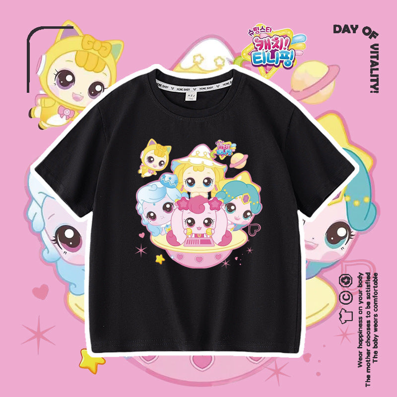 Wonderful Love Cute Short Sleeve Summer Fashionable Round Neck Cotton Children's T-shirt