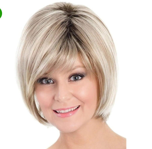 Women's Synthetic Granny Grey Sier Gray Sheath Wig Short Curly Hair