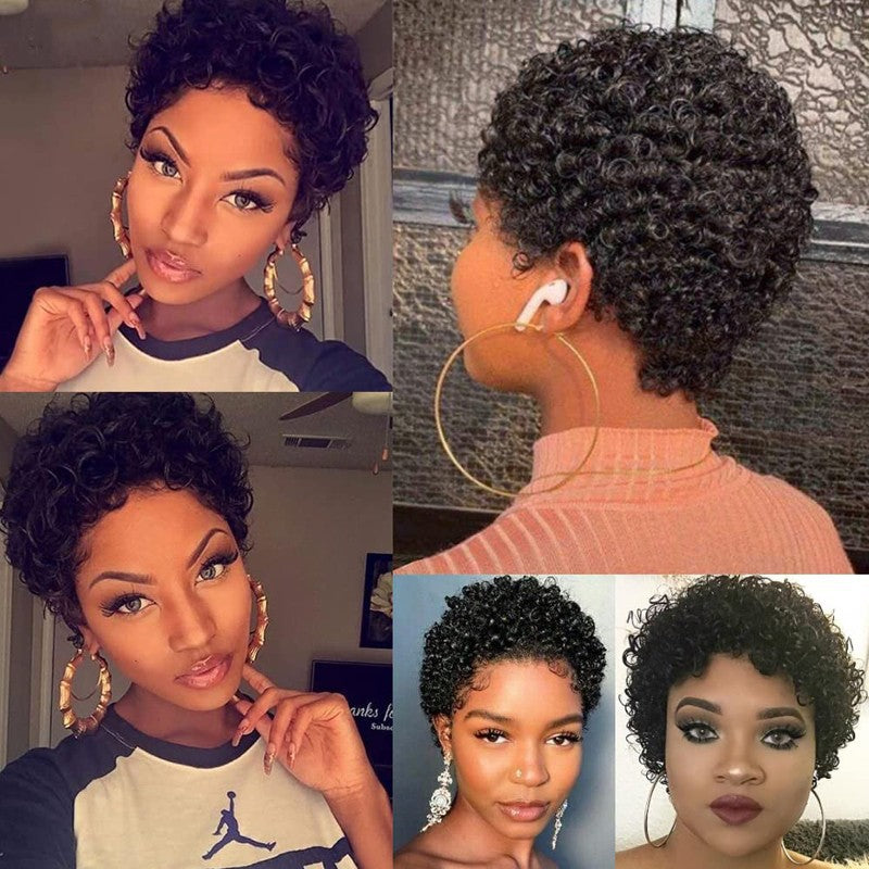 Attractive Fashion Human Brazilian High Quality Wig Short Curly Hair