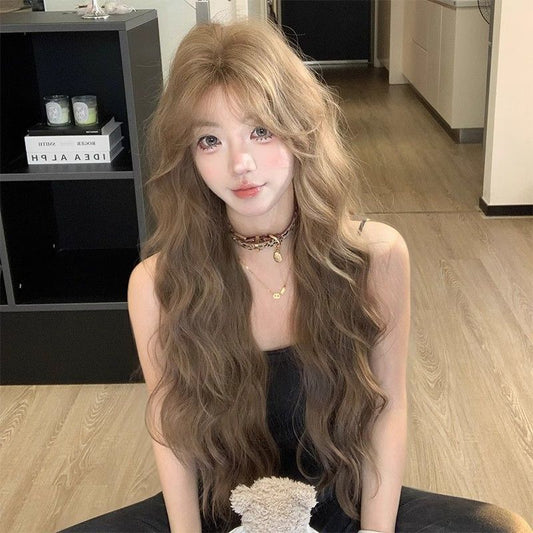 Gummy Bear Female Style Linen Brown Lazy Feeling Curly Wig Long Curls