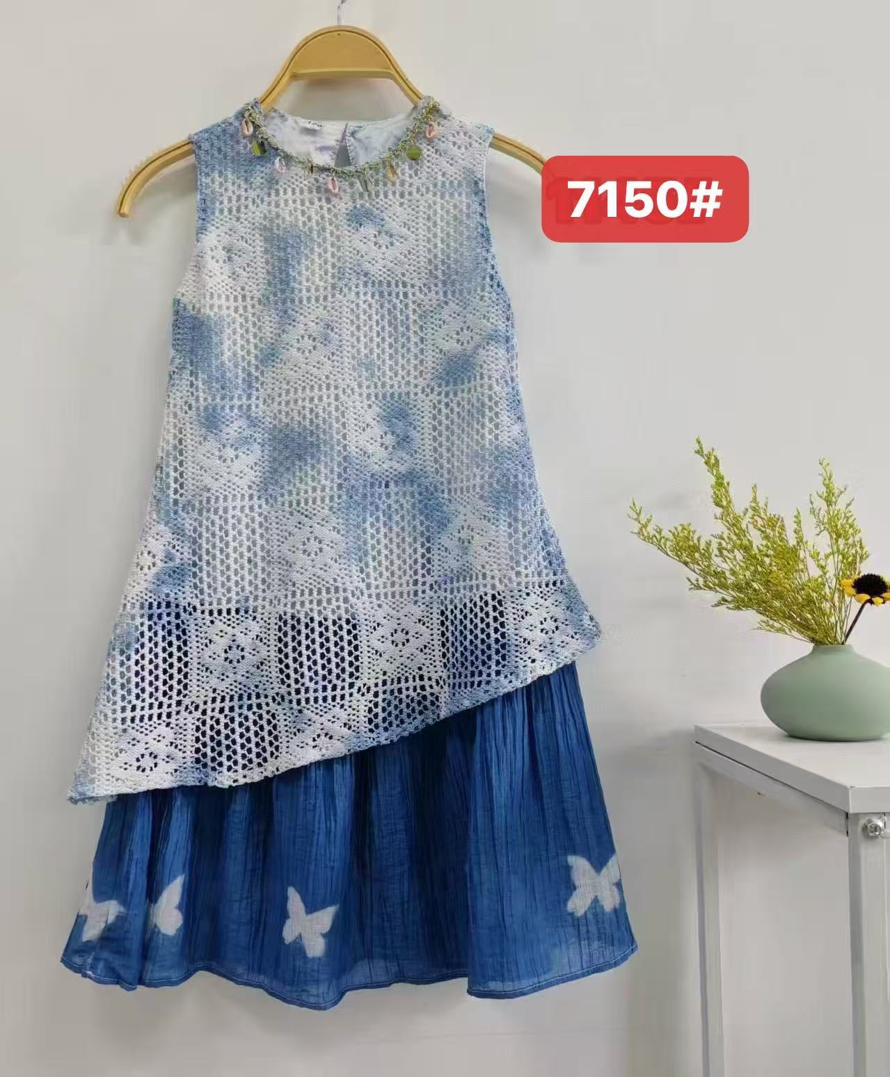 Summer Chinese Style Ethnic Radix Plant Handmade Western Frog Button Children's Dress
