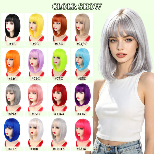 Whole Female Collarbone Length Haircut Wave Wig Short Straight Hair