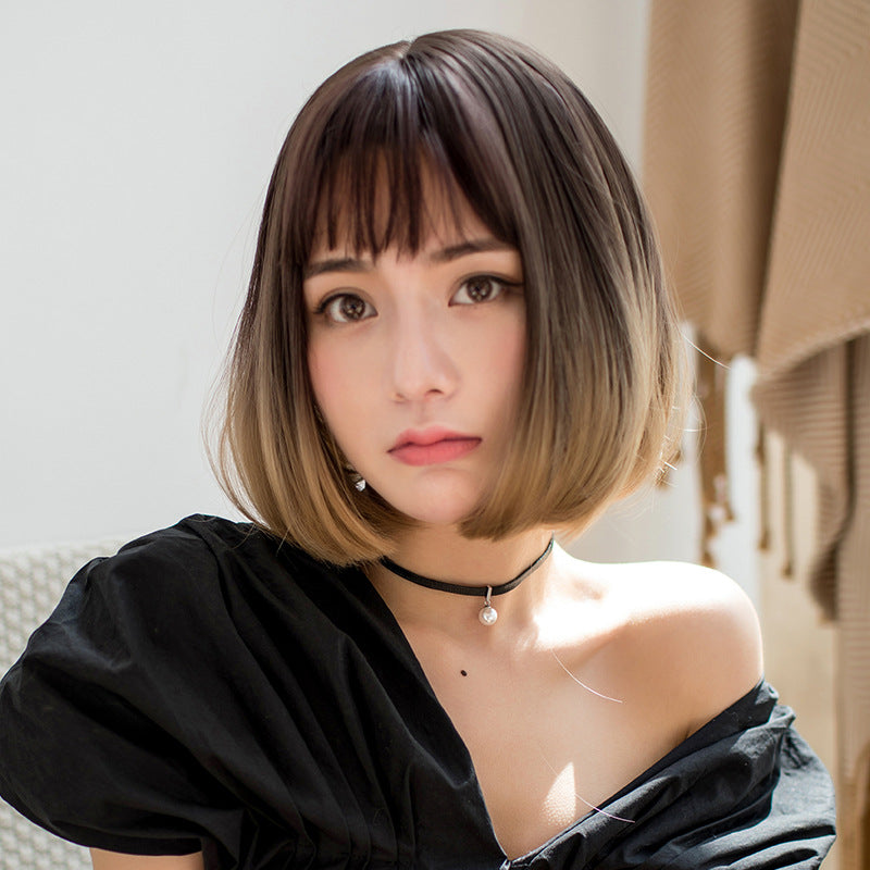 Round Face Air Comic Bangs Female Wig Short Straight Hair