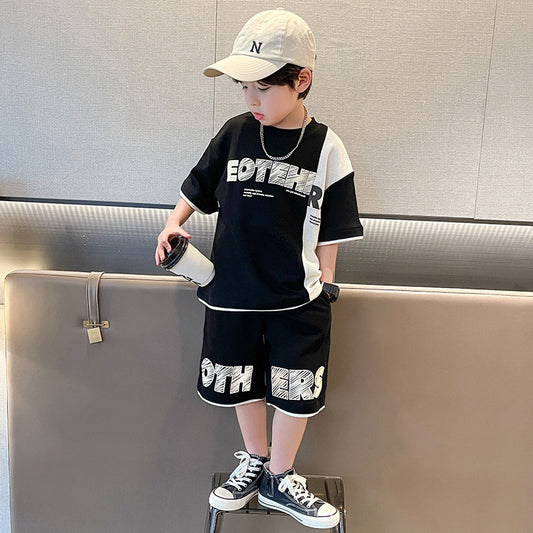 Children's Boys Summer Medium Large Thin Gym Clothes Children's Suit