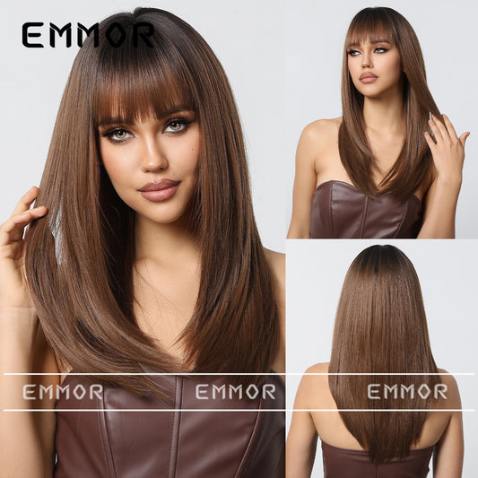 Style Bangs Hair High-level Matte Natural Face Long Straight Wig