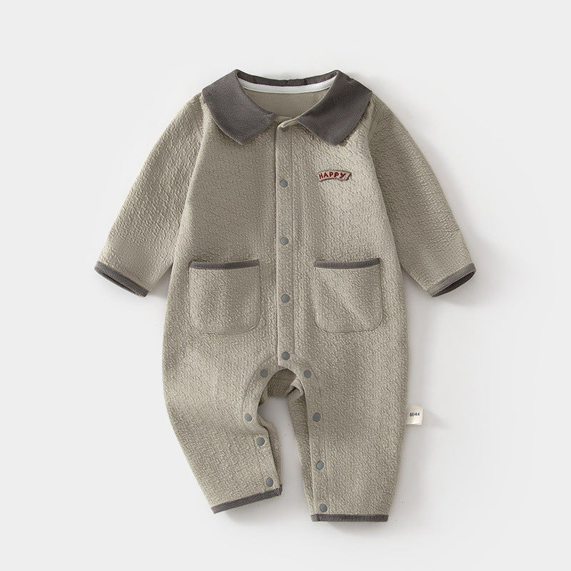 Children's Jumpsuit Born Boneless Soft Wool Romper Jacquard Infant Wear Jumpsuit, Climbing Suit