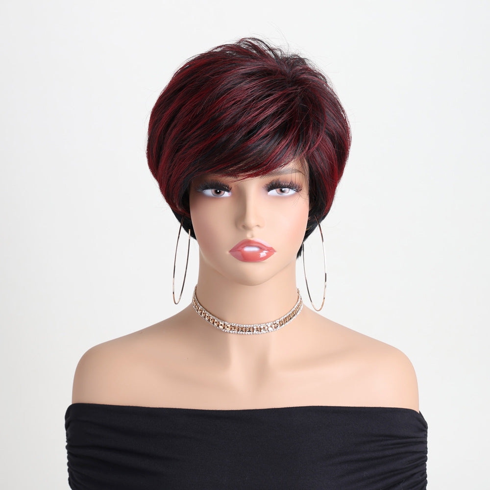 Women's Fashion Side Bangs Synthetic Wigs Fiber Wig Short Curly Hair