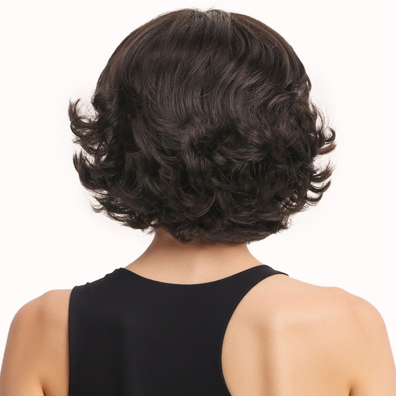 Women's Real Fashion Mom Trendy Set Natural Wig Short Curly Hair