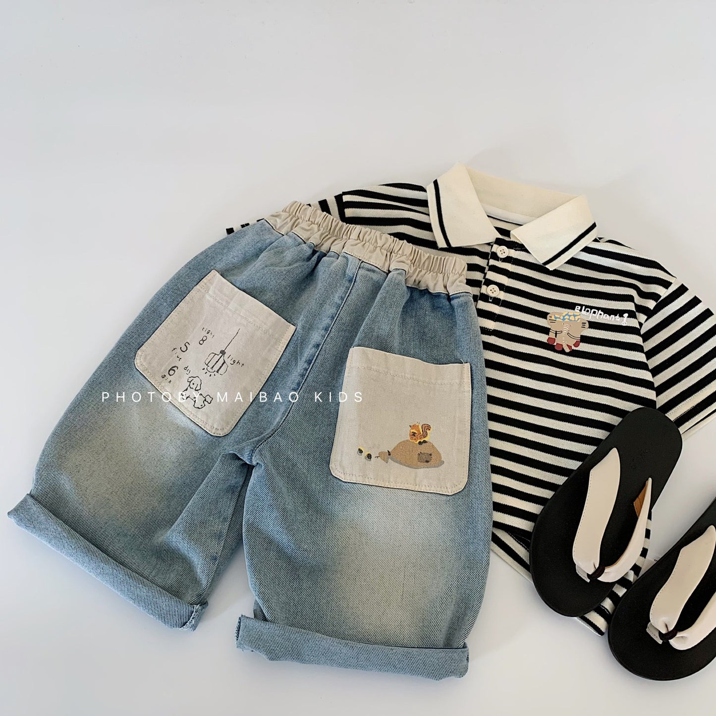 Children's Denim Summer Boys Solid Color Loose Shorts Children's Pants