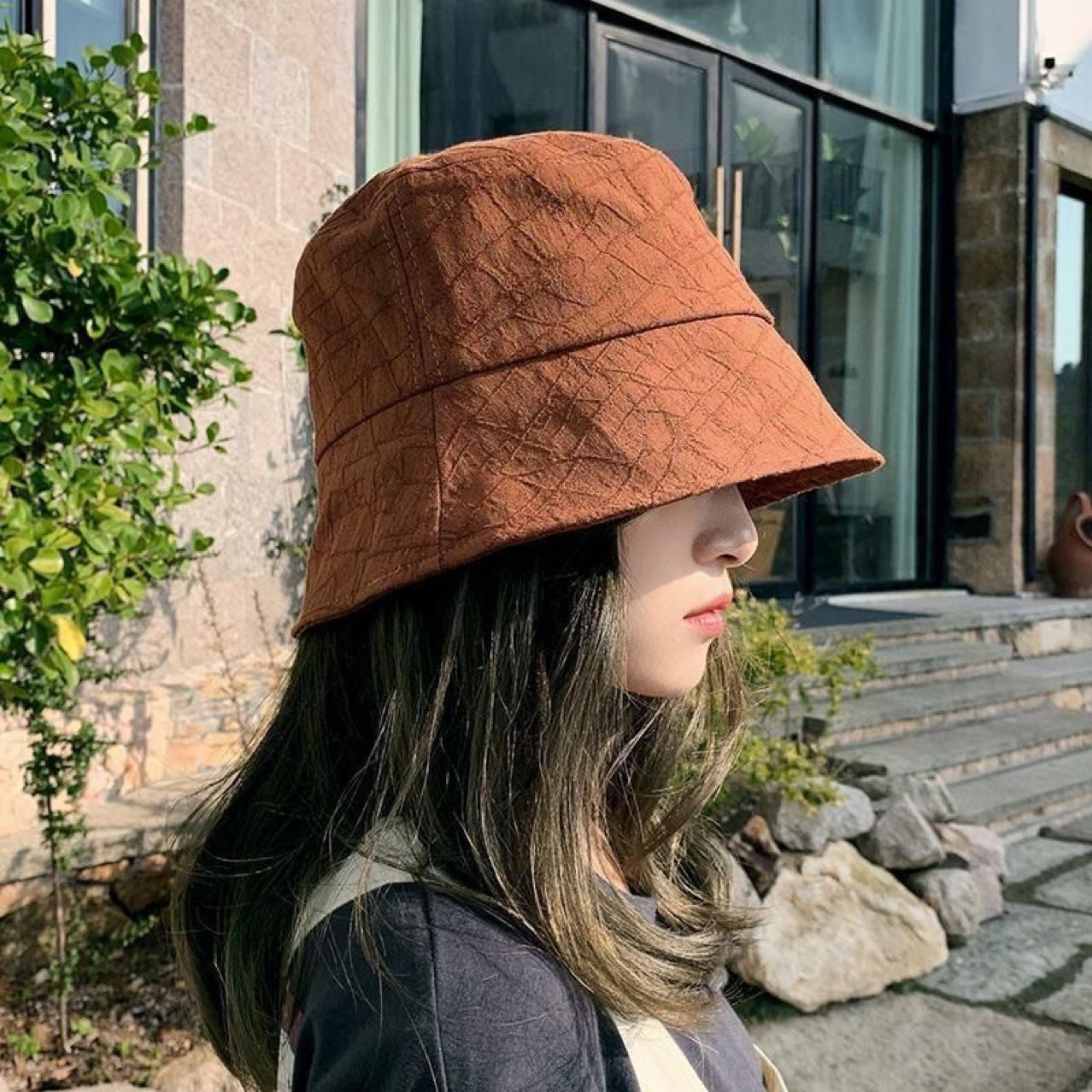Women's All-in-one Fashionable Small Solid Color Narrow Brim Other Wig