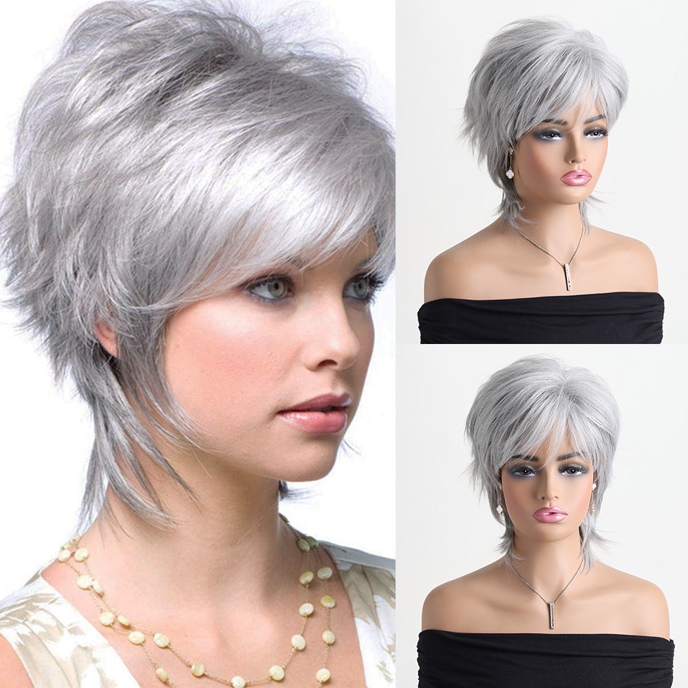 Fashion Realistic Side Bangs Chemical Fiber Wig Short Curly Hair