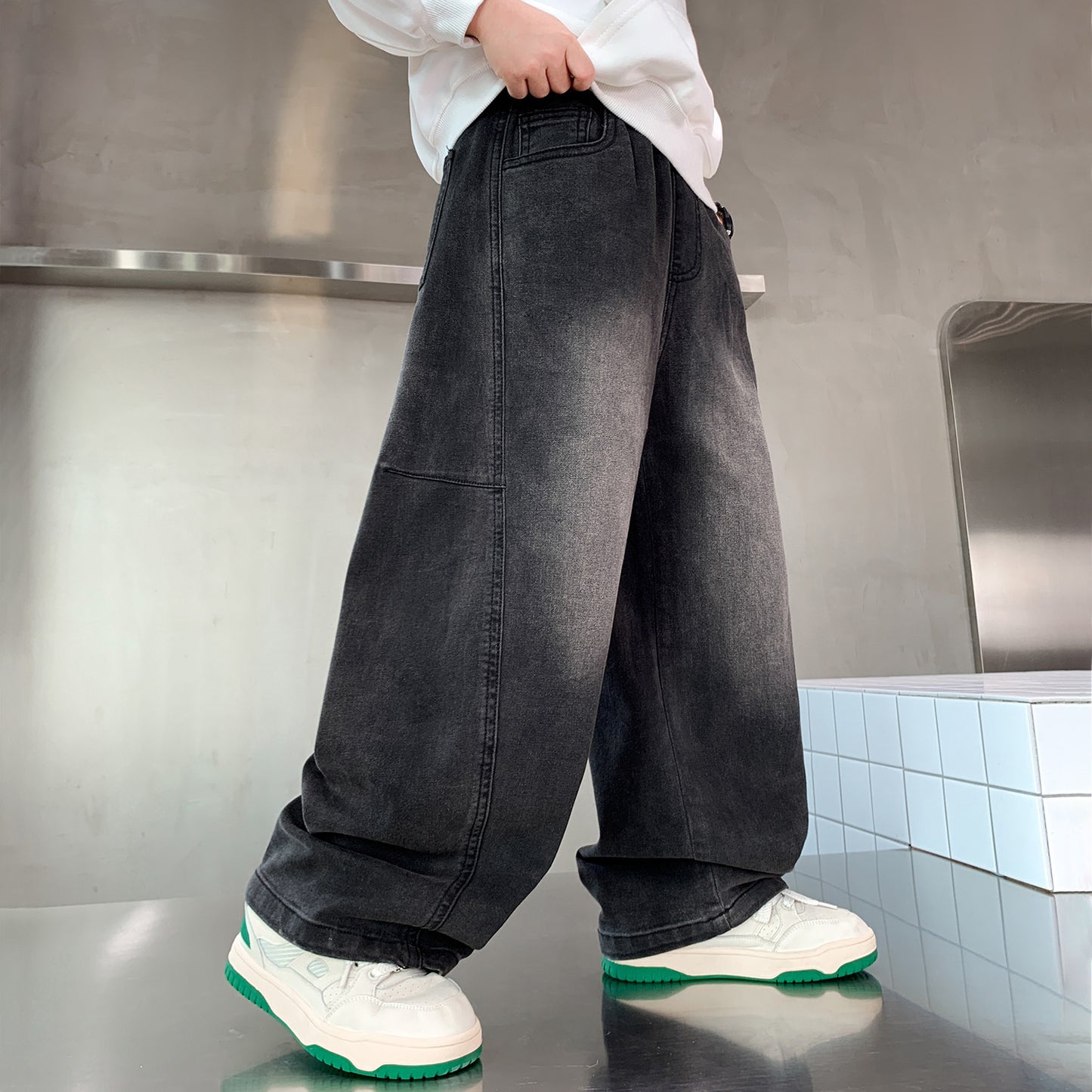 Children's Jeans Trousers Medium Large Fashionable Korean Style Children's Pants