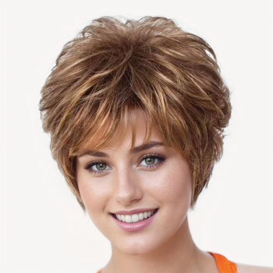 Glamorous Trendy Women's Small Fiber Artificial Wig Short Curly Hair