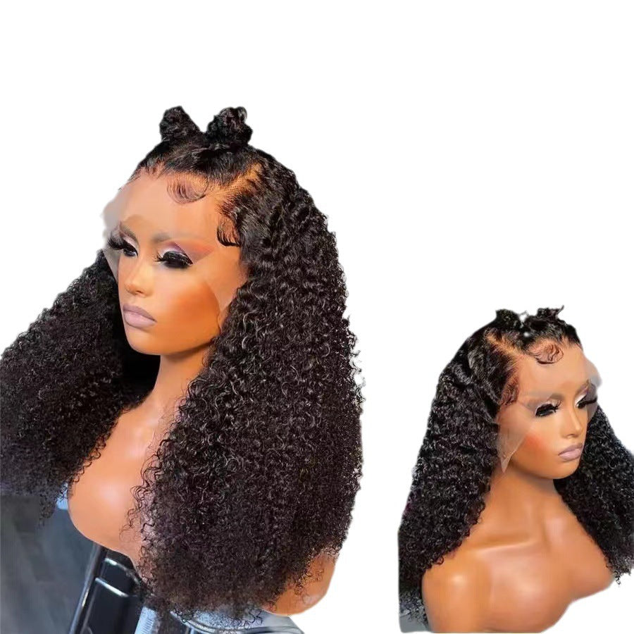 Women's African Wigs With Small Curly Hair Front Lace Head Wig Long Curls