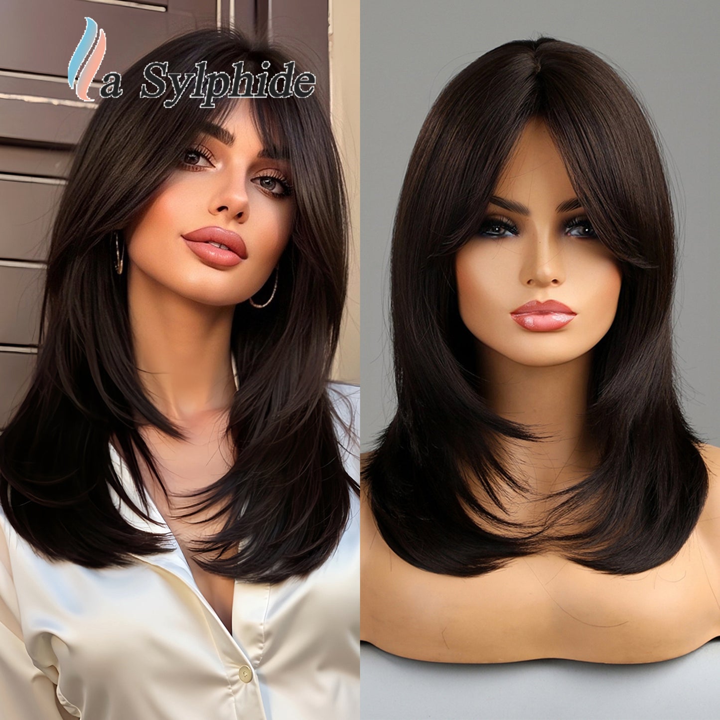 Innovative Women's Water Ripple Bangs Sheath Wig Short Curly Hair