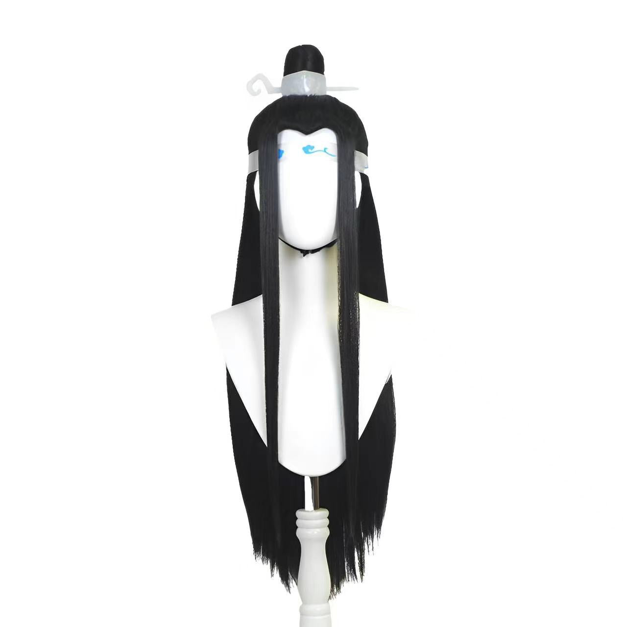 Wang Ji Ancient Costume Hero Style Black Beauty Pointed Hair Cos Wig