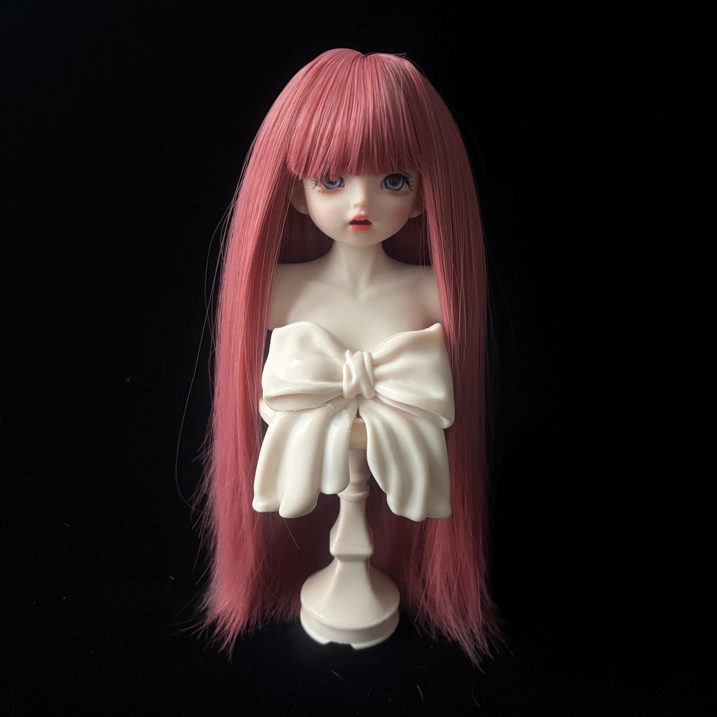 Soft Silk Optional Bangs Long Straight Hair Points Doll Head Cos Wig