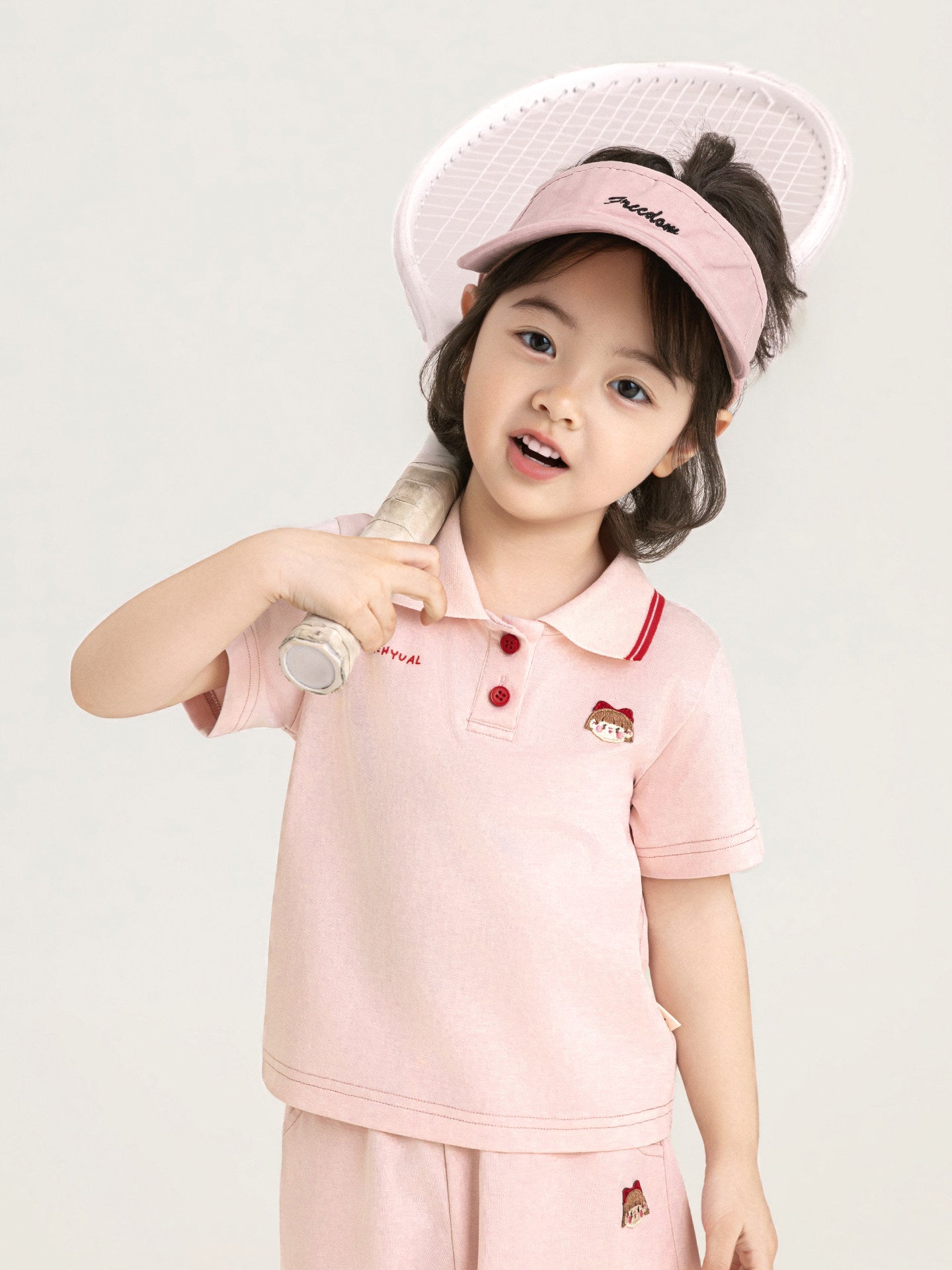 Children's Sports Suit Collar Short Sleeve Cool Shorts Preppy Style Top Children's T-shirt