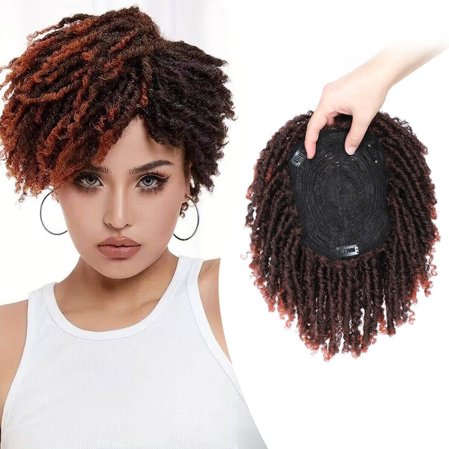 African Spiral Mesh Plate Dreadlocks Curly Long Hair Wig