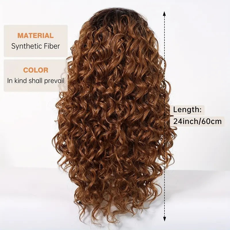 Women's Wigs With Small Curly Hair Rose Net African Roll Wig Long Curls