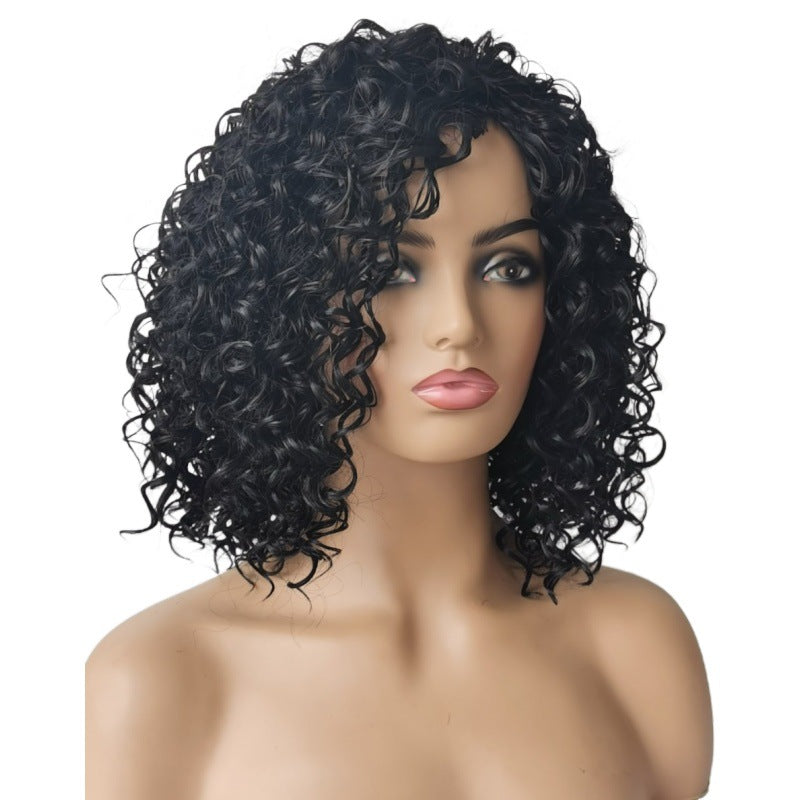 Fashionable Curly Small Pieces Of Hair Wig Long Curls
