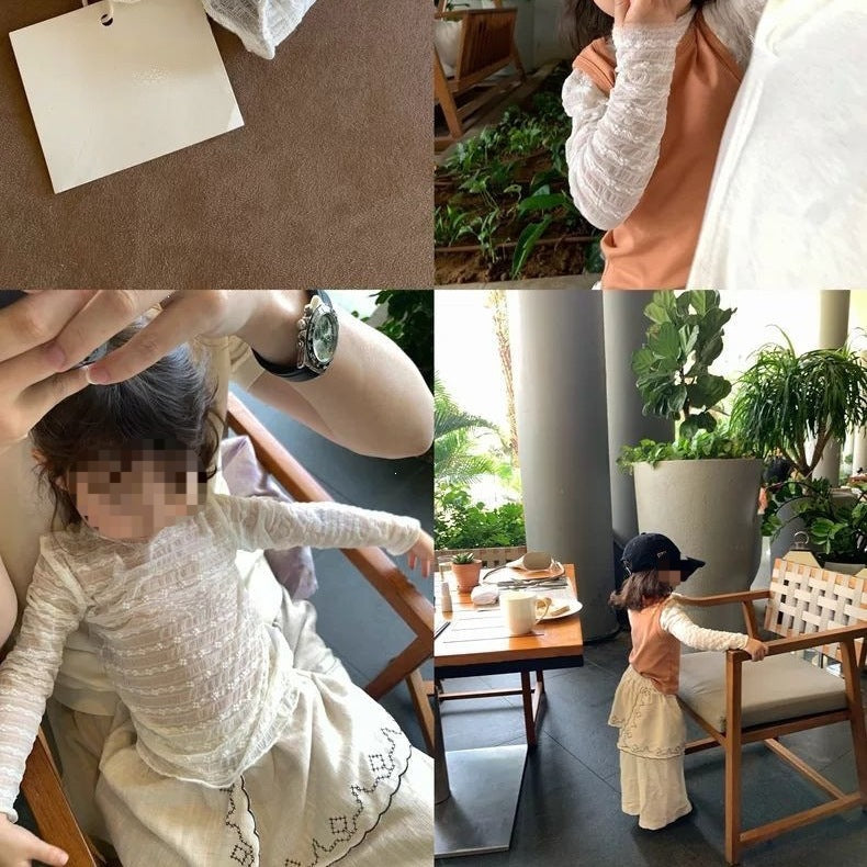 Lace Bottoming Shirt Inner Jacquard Western Children's T-shirt