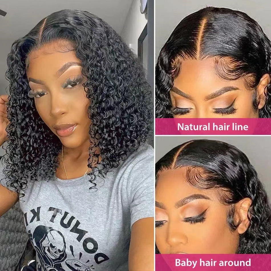 Women's Front Lace Wigs With Small Headgear Wig Short Curly Hair