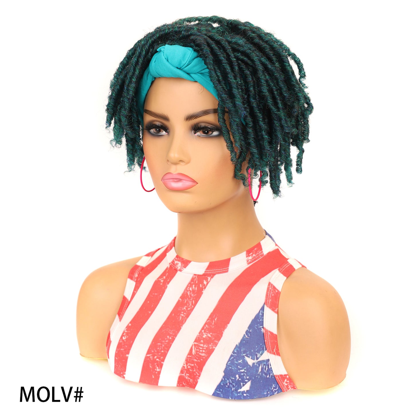 Turban Head Sleeve Curved Cover African Wig Short Curly Hair