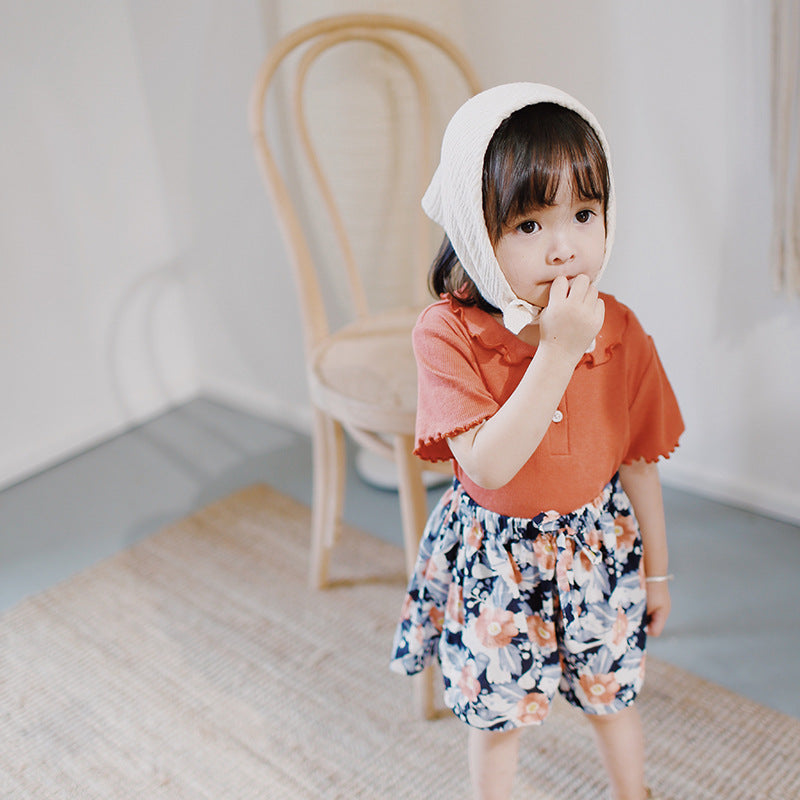 Children's Shirt Loose Top Doll Collar Infant Children's T-shirt