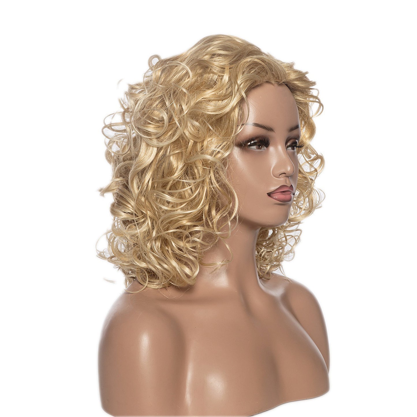 Curly Hair Female African Fashionable Golden Wig Long Curls