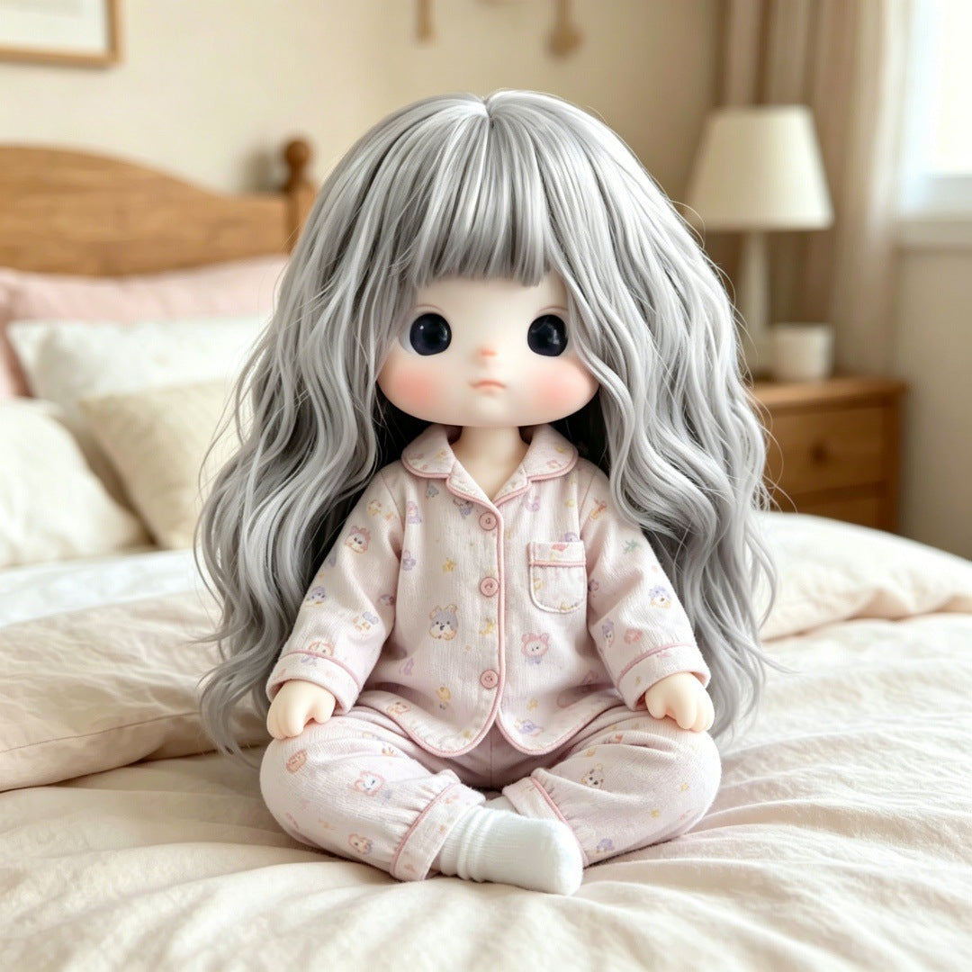 Ga Zi Sister Doll Micro Roll Universal Head Circumference Straight Cos Wig