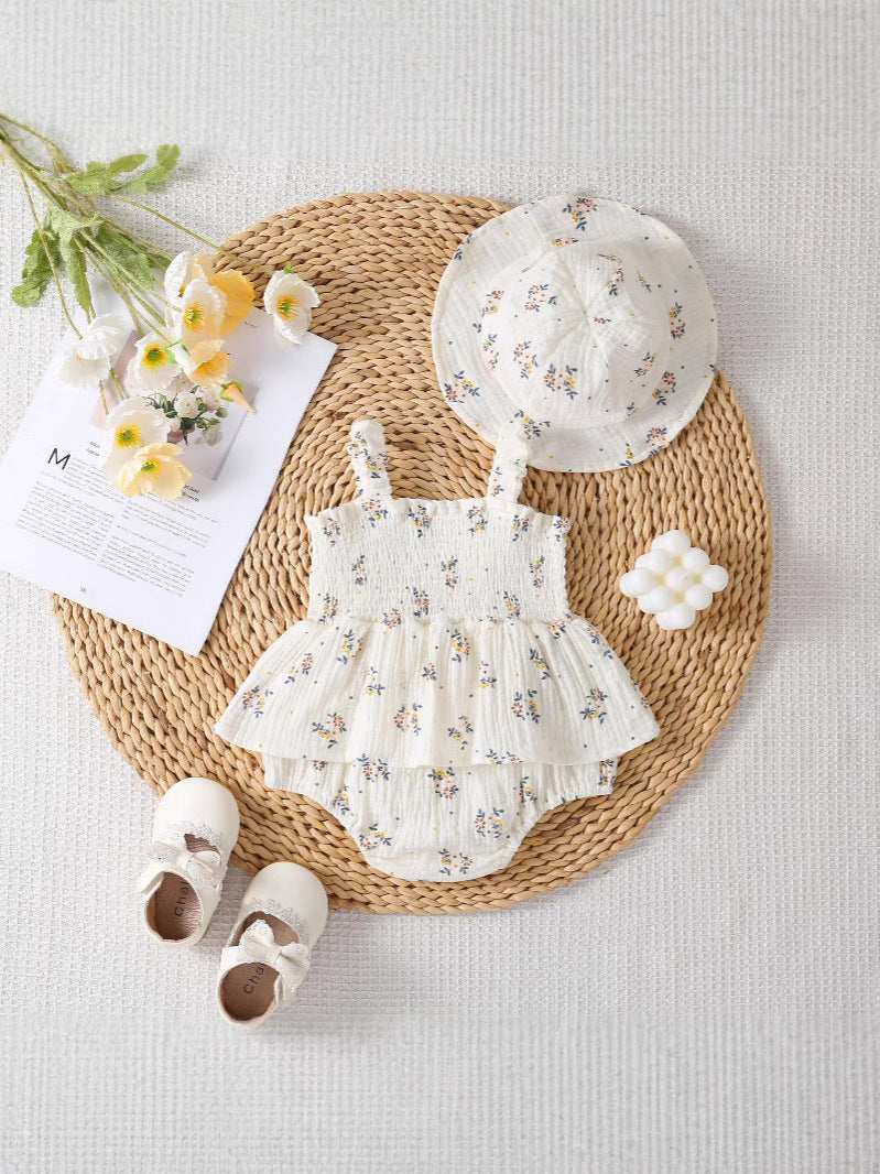 Summer Romper Sweet Floral Sling Sleeveless Cute Triangle Rompers Free Jumpsuit, Climbing Suit