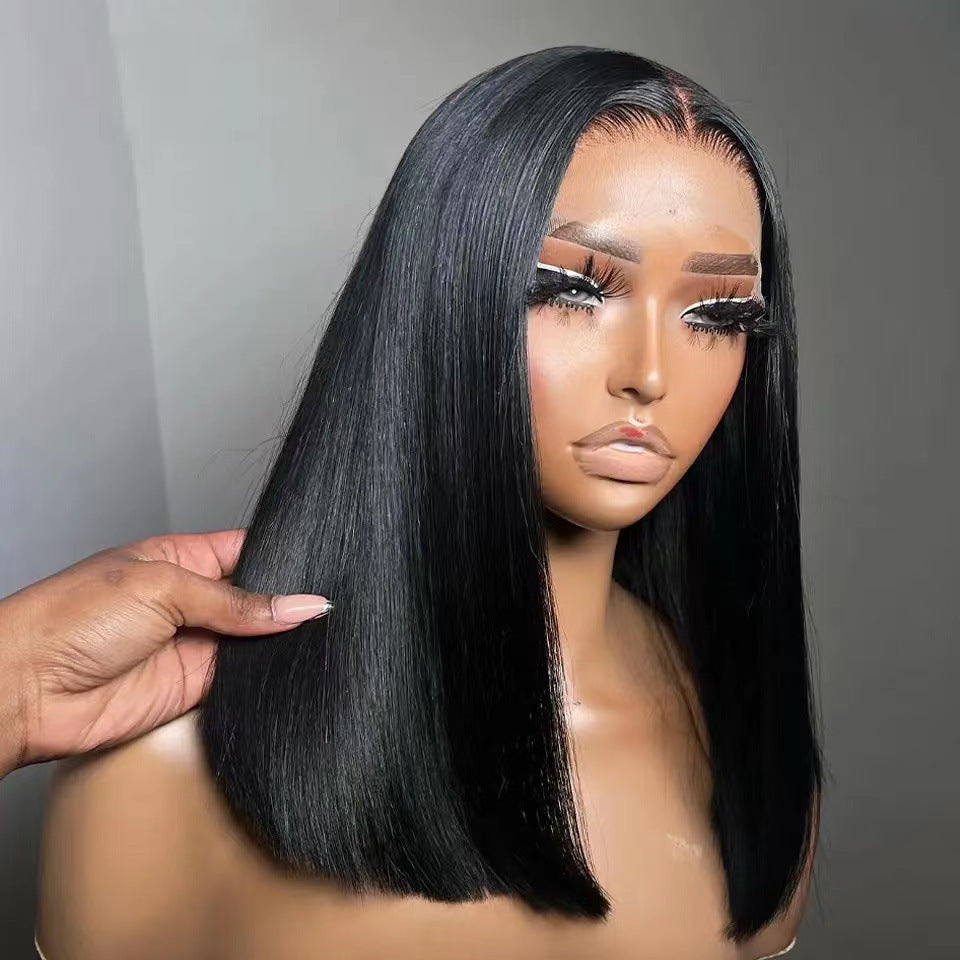 Durable Versatile Lace Bob Sheath Front Wig Short Straight Hair