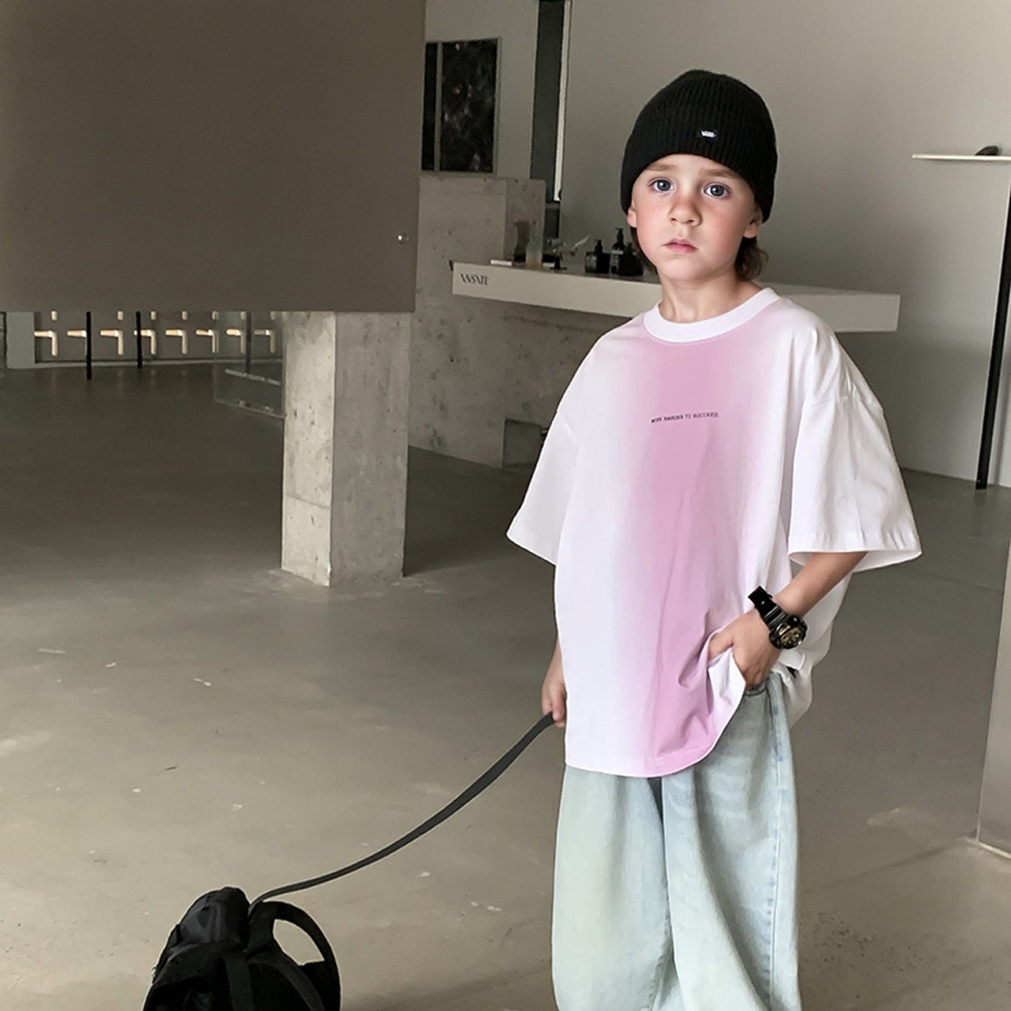 Children's Boys Older Crew Neck Short Sleeves Fashionable Half Sleeve Korean Children's T-shirt