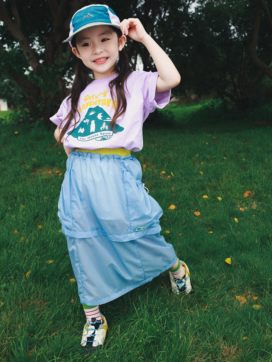 Children's Lightweight Breathable Short-sleeved Mulberry Cotton Outdoor Sports Half Sleeve Children's T-shirt