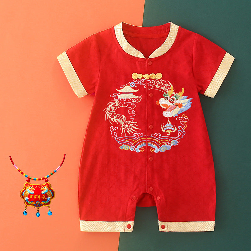 Dragon Rompers Jumpsuit Summer Thin First Month Old Jumpsuit, Climbing Suit