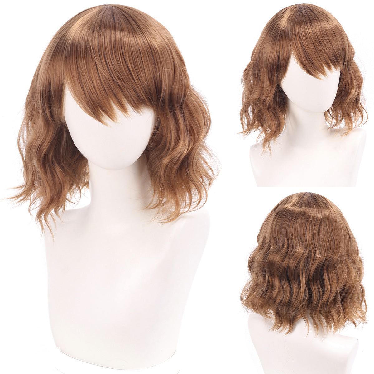 Versatile Comfortable Fringe Festival Water Ripple Wig Short Curly Hair