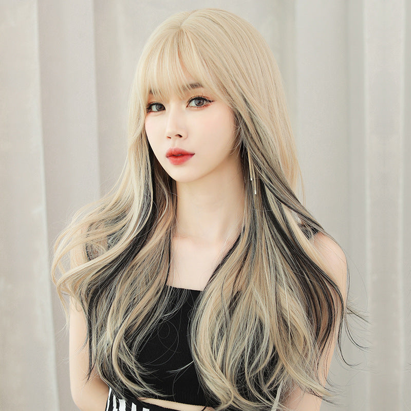 Hair Straight Bangs Highlight Fashion Big Wig Long Curls